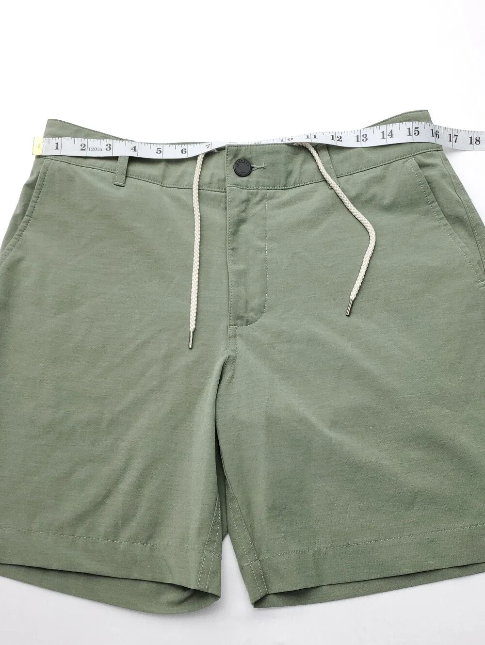 Faherty All Day Shorts Performance 9” Sage/Green Chino Belt Loop Preppy Size 30